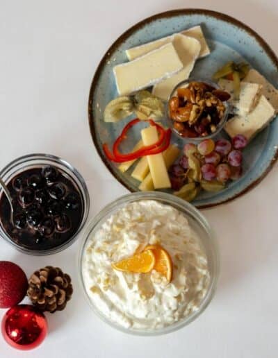 ost og Jule Panna Cotta med amerana kirsebær, restaurantlb.dk, julefrokost,